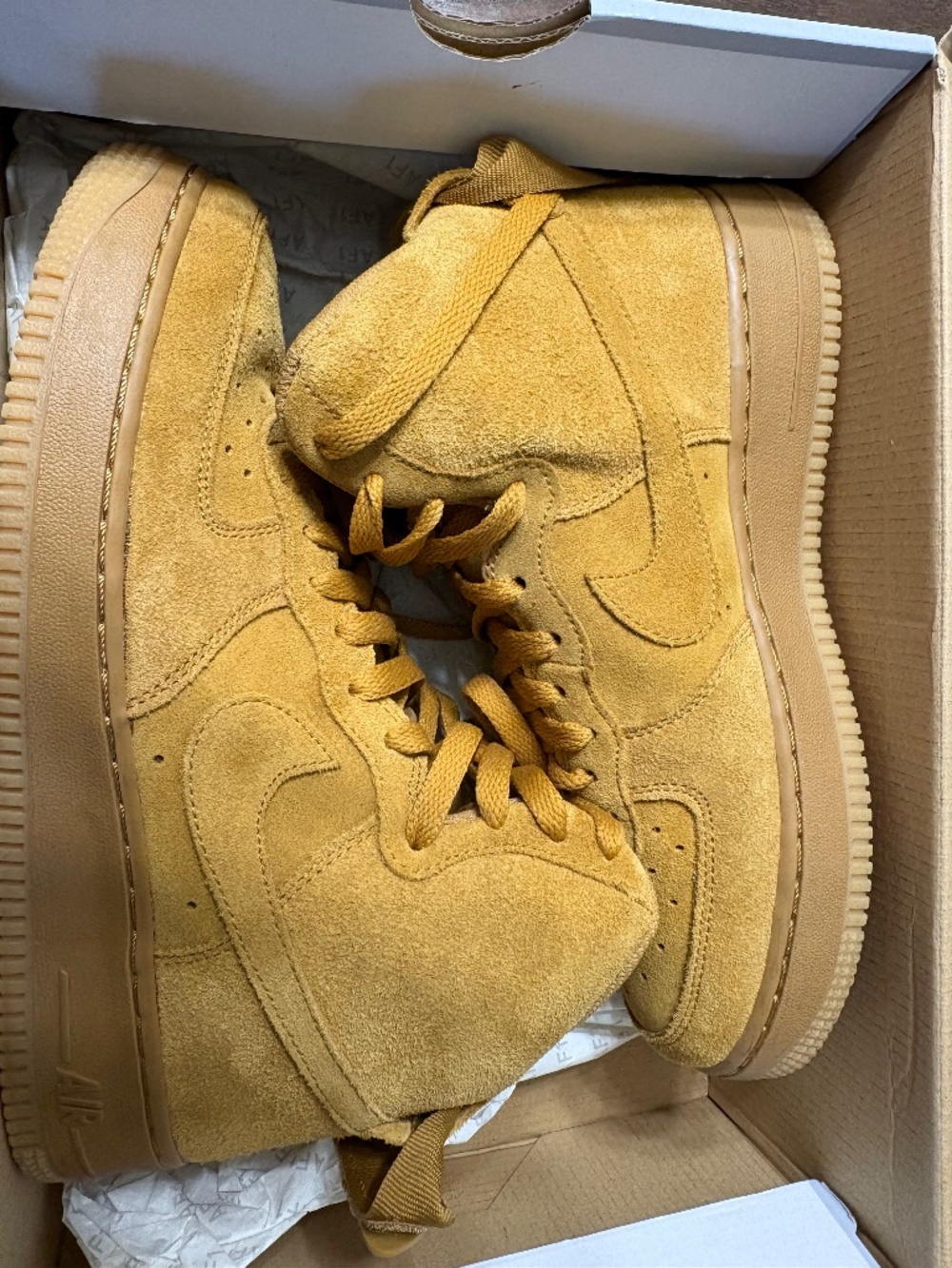 Nike Air Force 1 6.5y Tan High Top